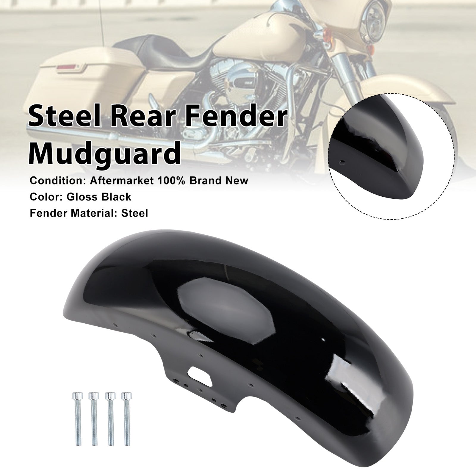 2014-2023 For Touring Electra Road Street Glide 19" Steel Front Fender Fit
