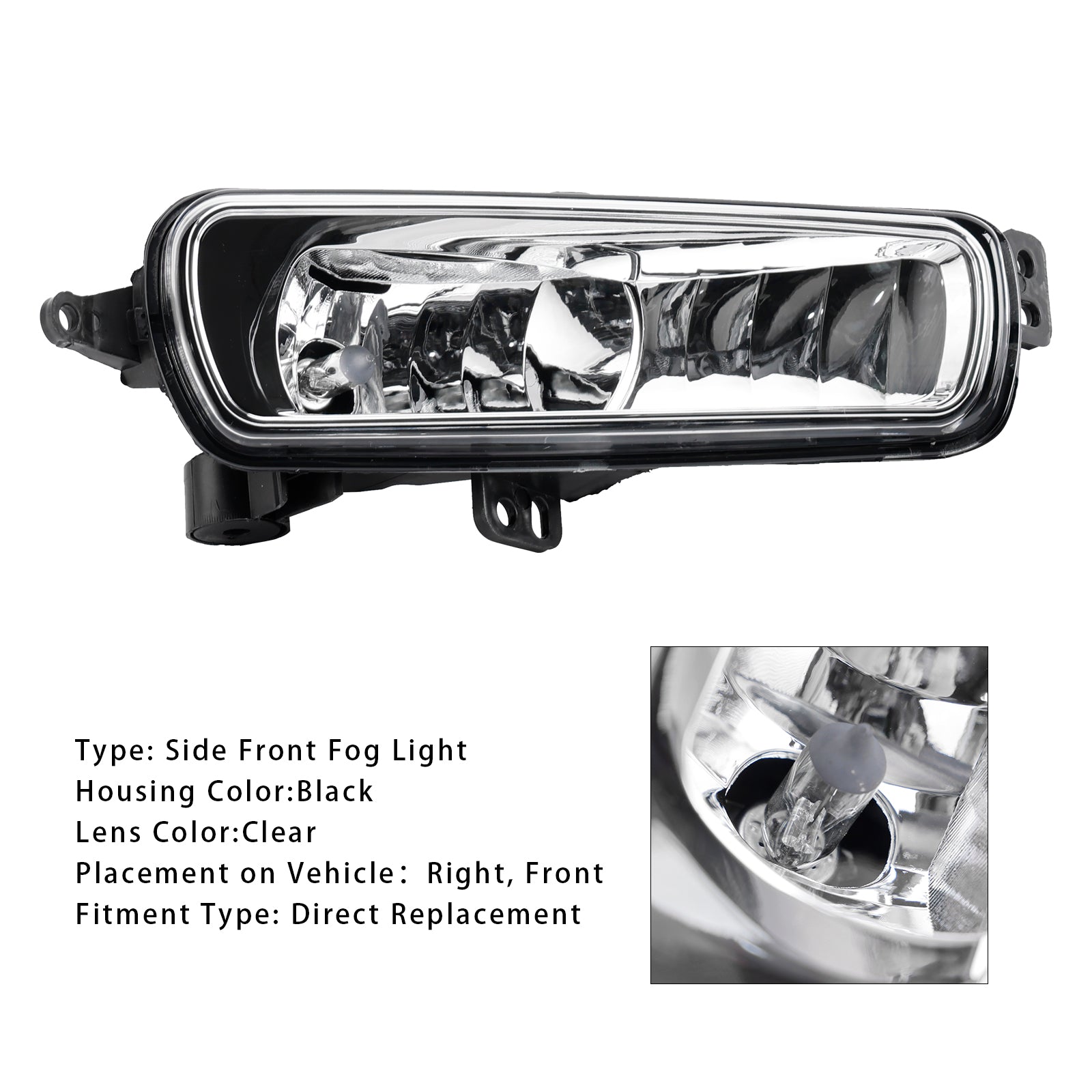 1 Pcs Front Right Fog Light Lamps With Bulbs For Ford Transit MK8 V363 2014-2023