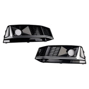 2016-2019 Audi A4 B9 S4 2PCS Black Chrome Front Bumper Foglight Grille Grill