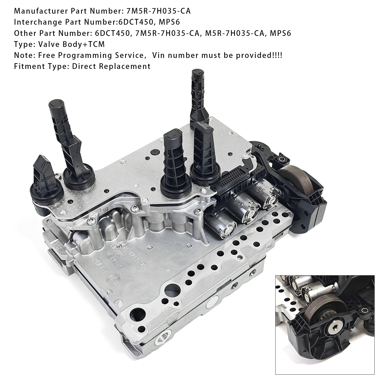 2010-2011 FORD KUGA 2,0L 2.2L L5.2 6DCT450 MPS6 7M5R-7H035-CA Transmission Mechatronic Valve Body+TCM