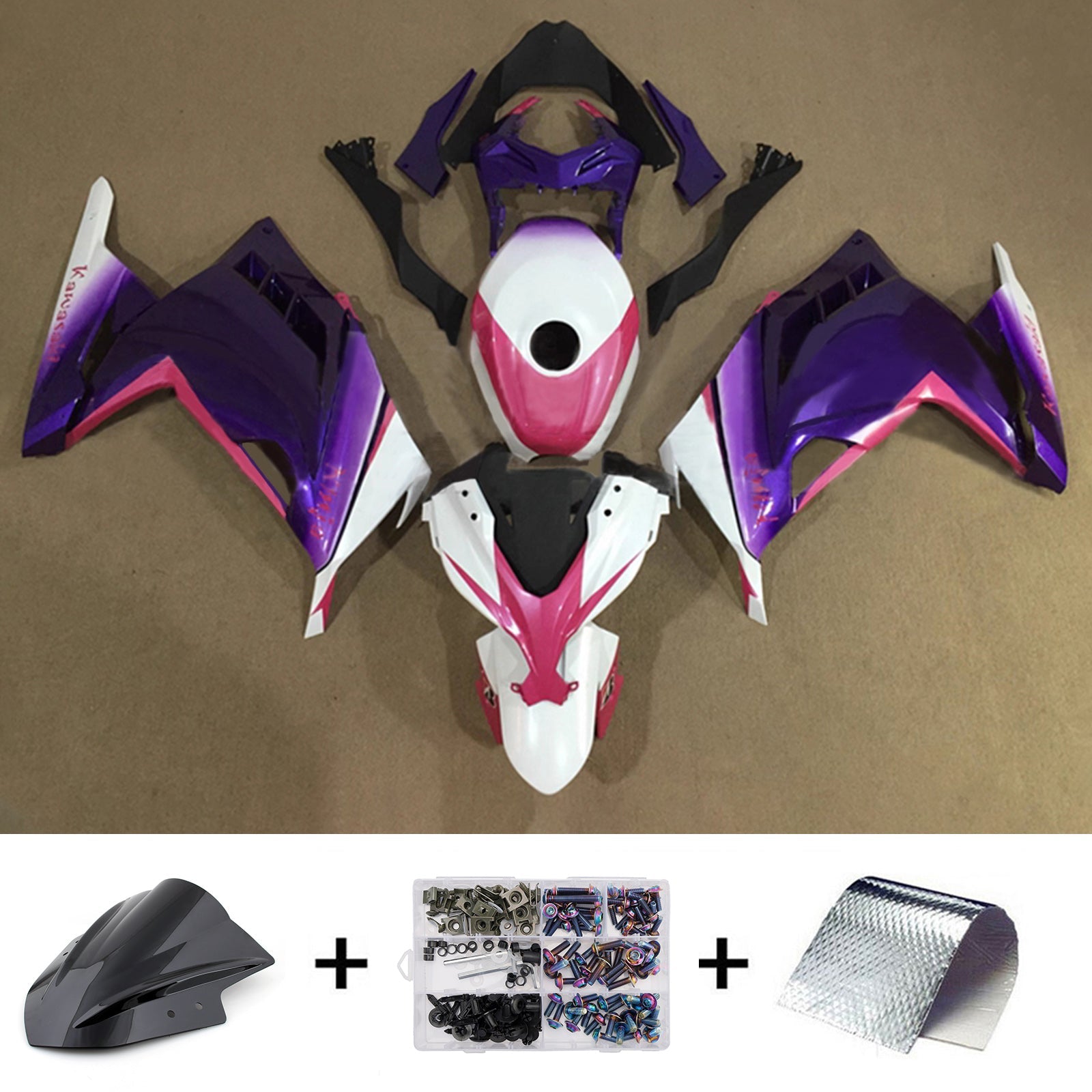 Injection Fairing Kit Bodywork Plastic ABS fit For Kawasaki EX300 Ninja300 2013-2024