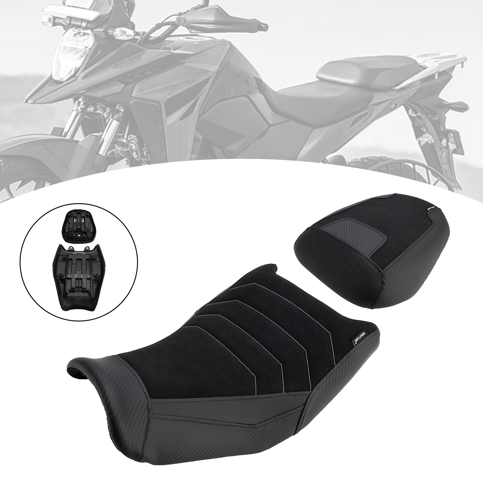 2024-2025 For Suzuki V-Strom250Sx Lower Front W/ Rear Seat Driver Pillion Black