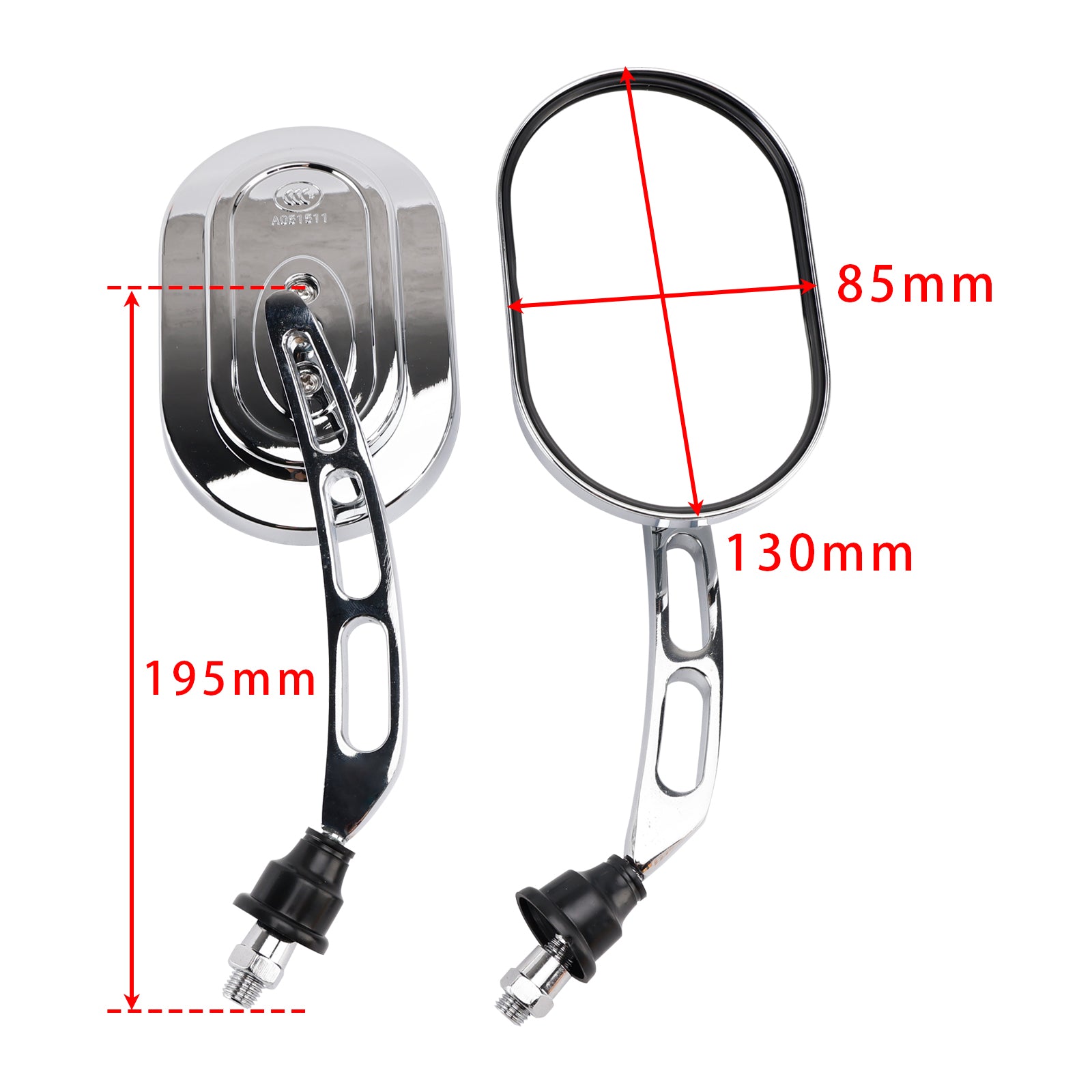 Pair of Chrome Mirrors Left & Right Mirror Set 10mm For Motorcycle Chopper