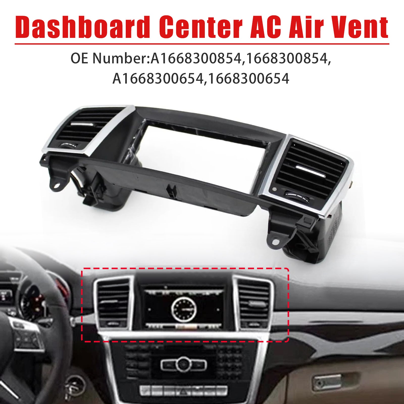 Dashboard Center Air Vent Big Screen For Mercedes GL ML X166 W166 2013-2015