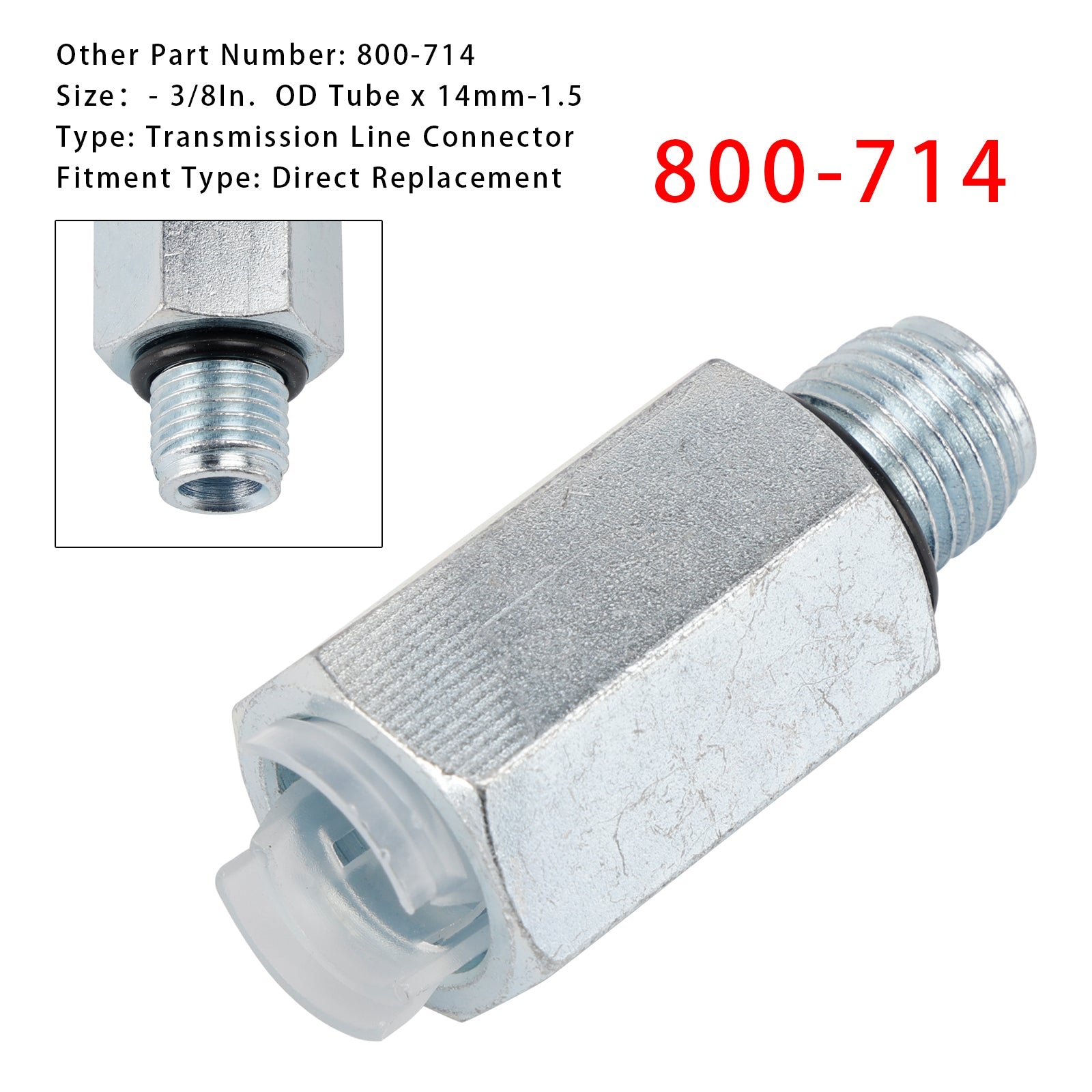 800-714 Transmission Line Connector - 3/8In. OD Tube x 14mm-1.5 1PC