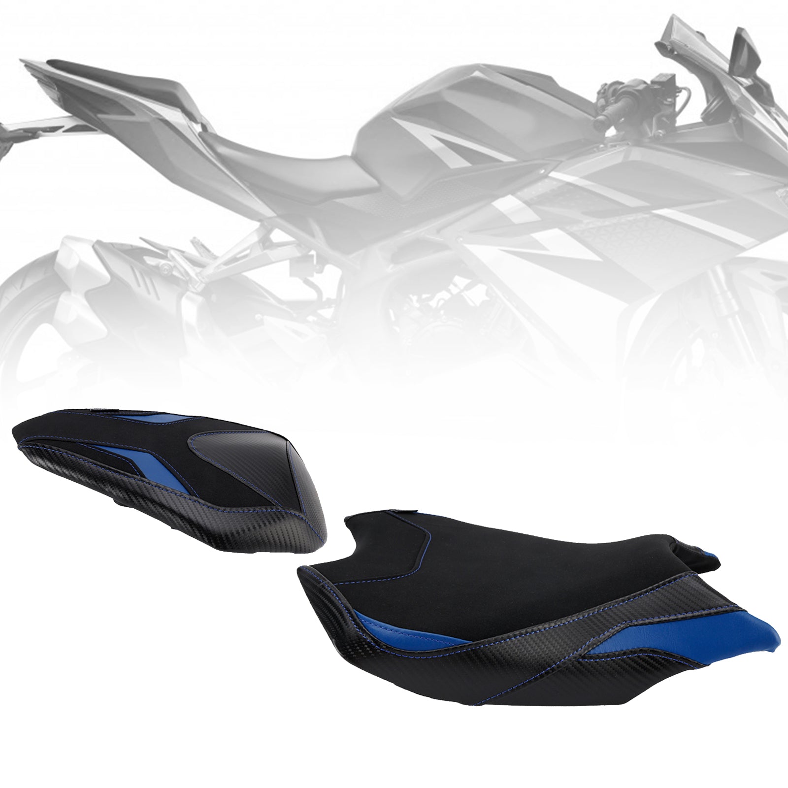 2017-2024 2023 For Honda Cbr250Rr Front&Rear Raider Passenger Cushion Kit Blue