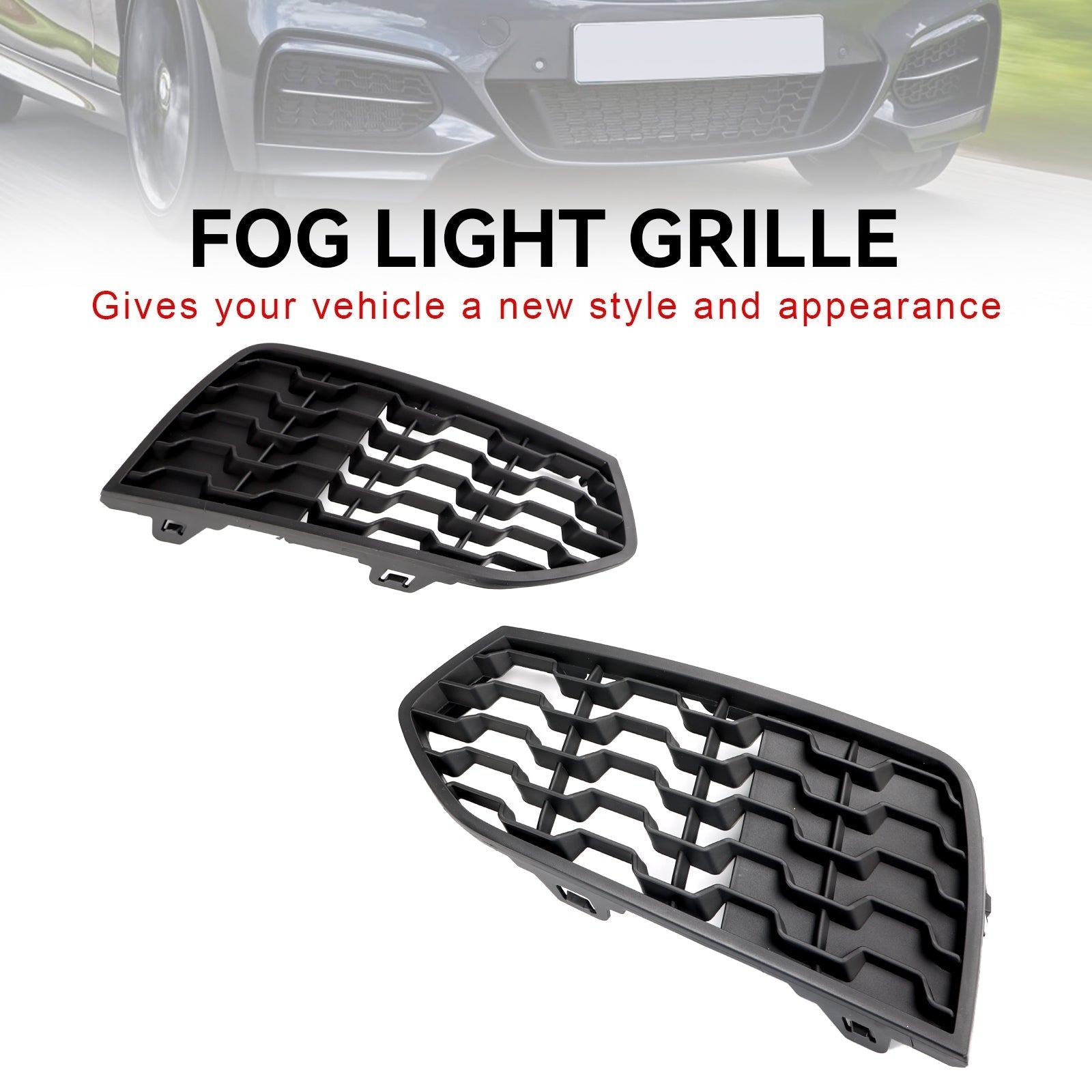 2014-2017 BMW 2-Series F23 Front Bumper M Fog Light Grilles Grill 2PCS