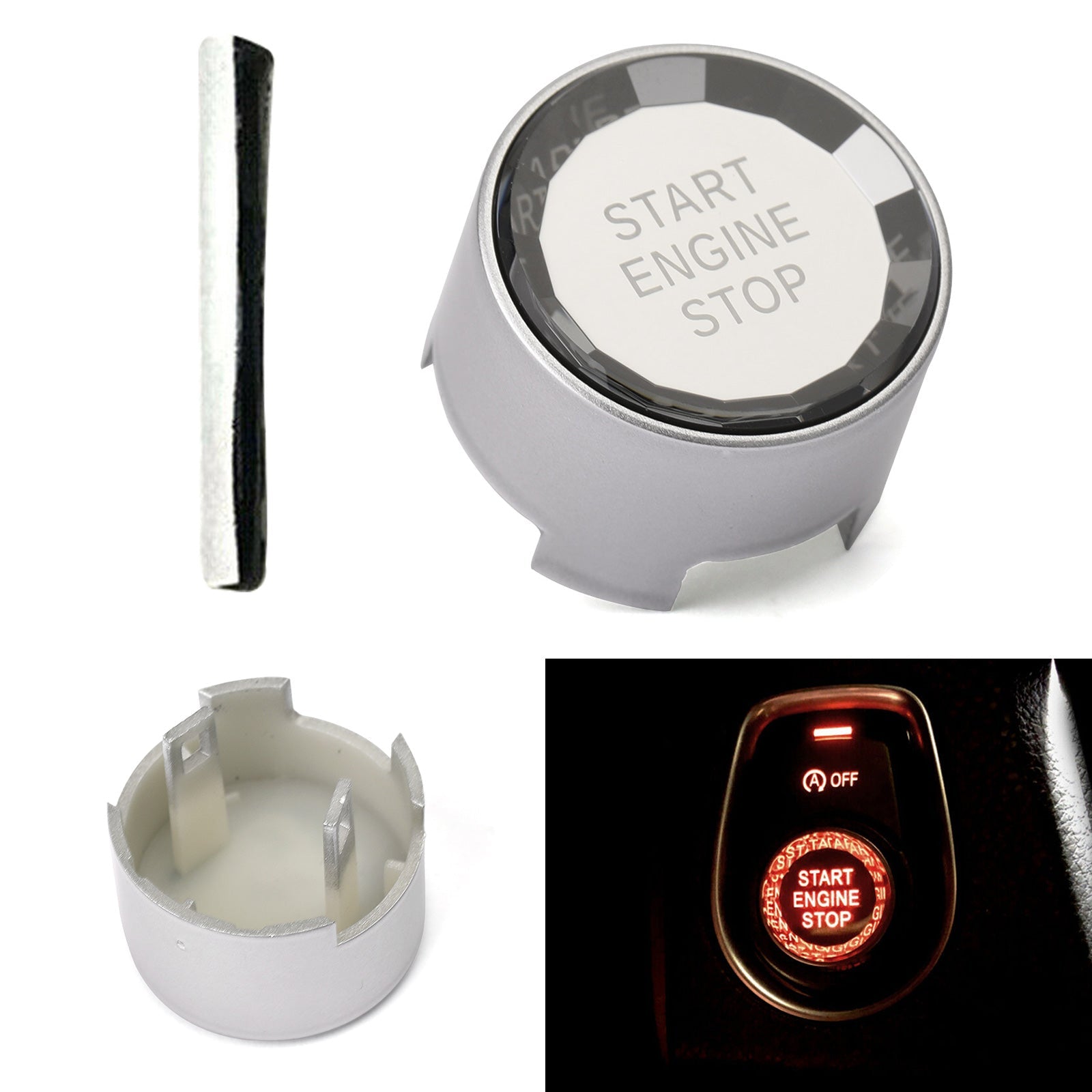Engine Start Stop Switch Button Cover For BMW F Chassis F30 F31 F20 F21 Crystal
