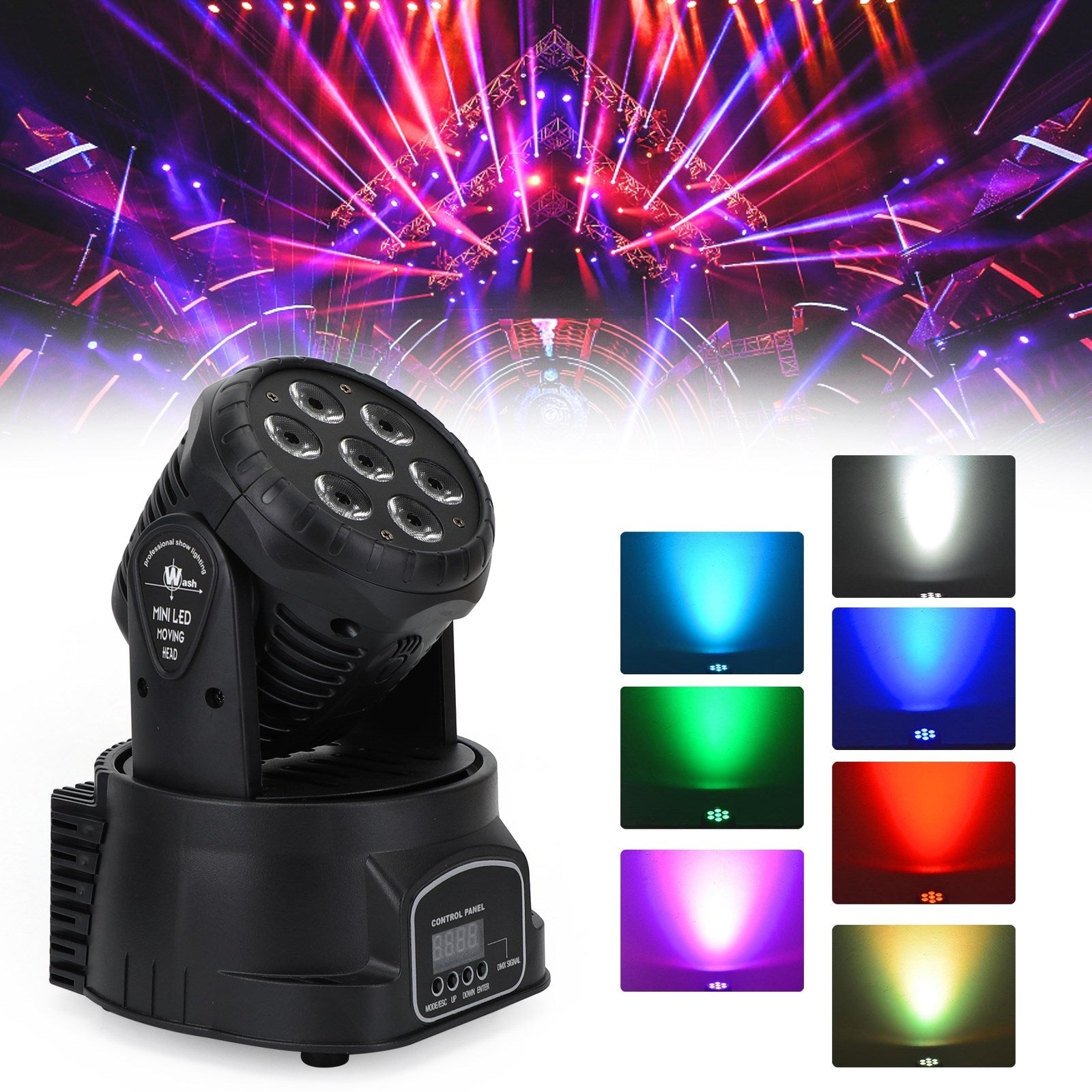 7 x10W Moving Head Stage Light 70W 7 LED RGBW DMX DJ Disco Stage Party Lighting