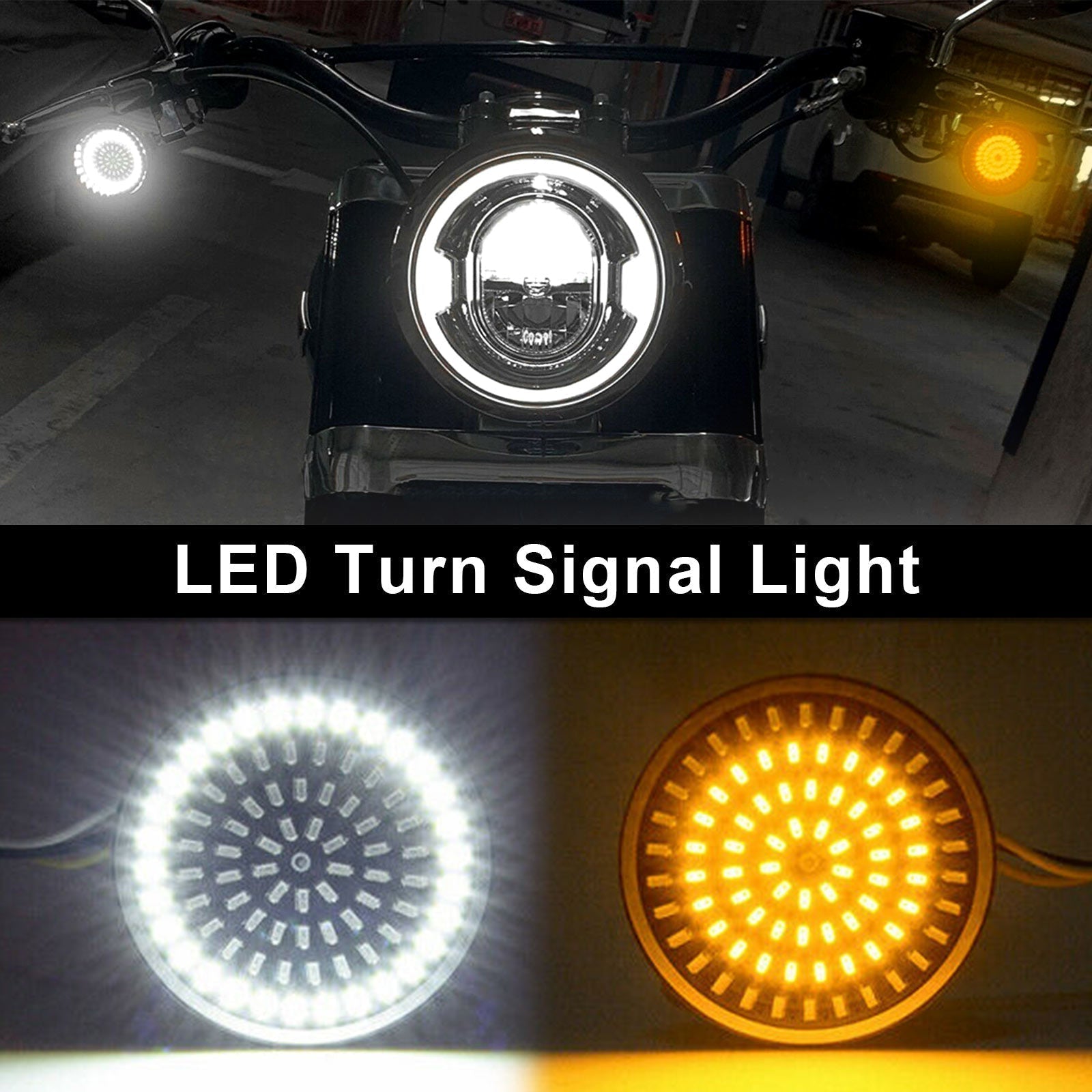 1157 LED Turn Signal Light Inserts Lamp Fit for Softail Touring Dyna Sportster Red