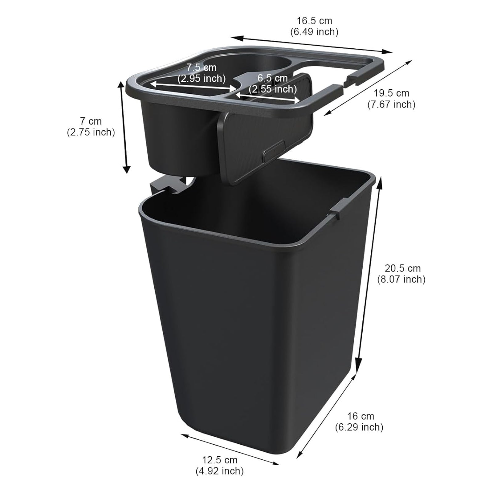 Trash Can with Cup Holder For Ford Maverick 2022-2025 Multi-Function