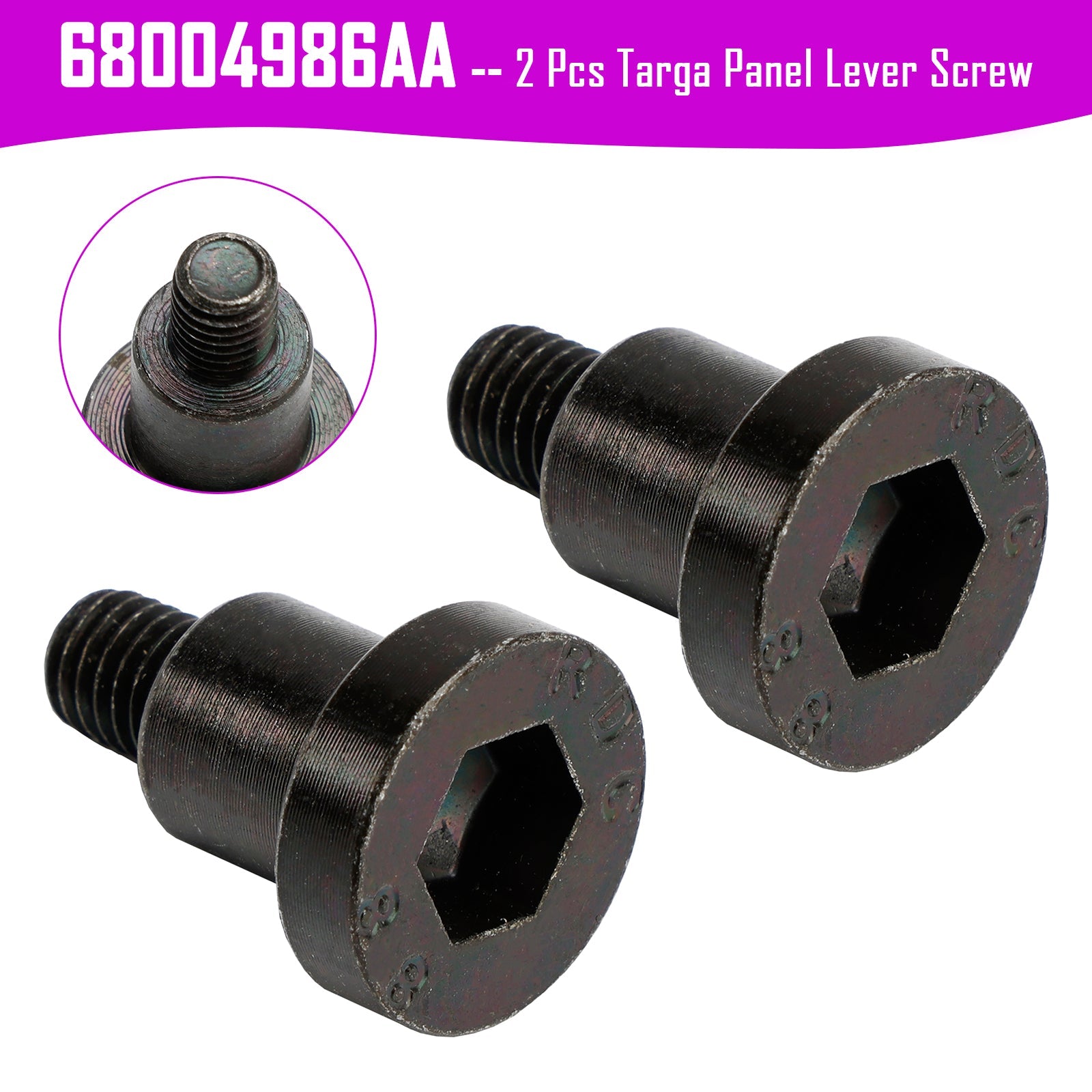 2 Pcs Targa Panel Lever Screw 68004986AA for Jeep Wrangler 2007-2017