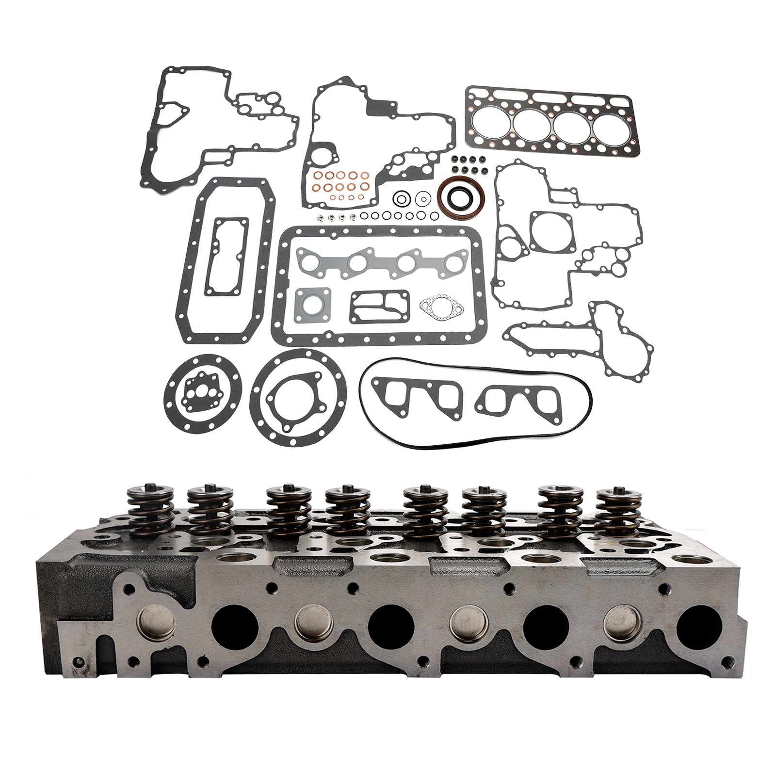 Complete Cylinder Head+Gasket Kit For Kubota V1902 Holland Skid Steer L555 L553