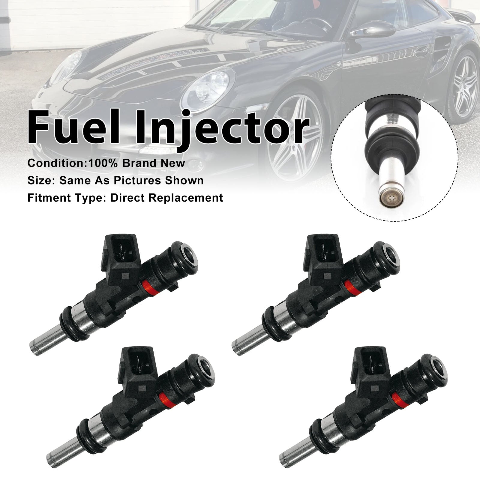 4Pcs Fuel Injector For Porsche 911 997 3.6 GT2 RS 2010-2011 0280158123