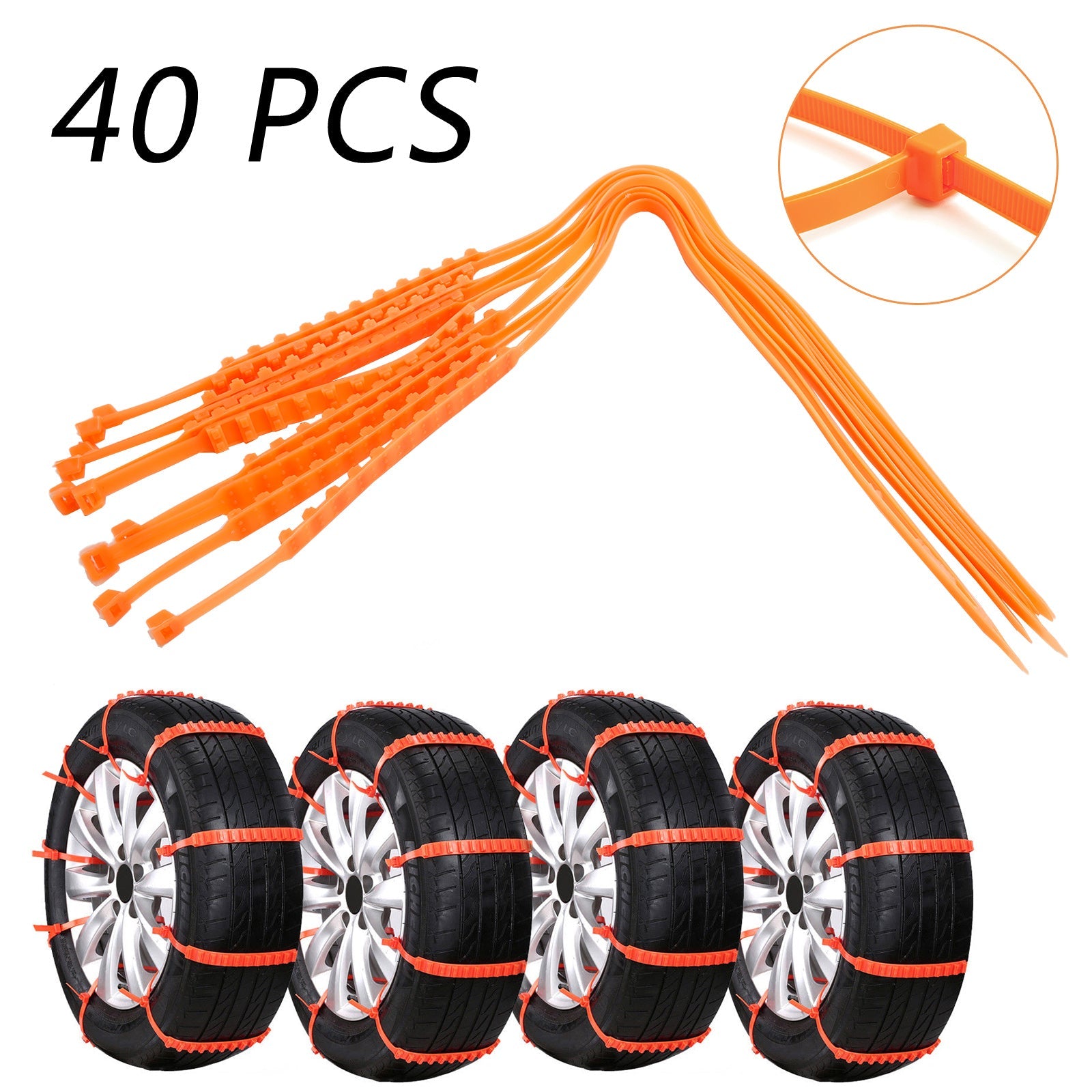 10/20/40PCS Snow Tire Chain Anti-Skid Belt For Car Truck SUV Winter Driving