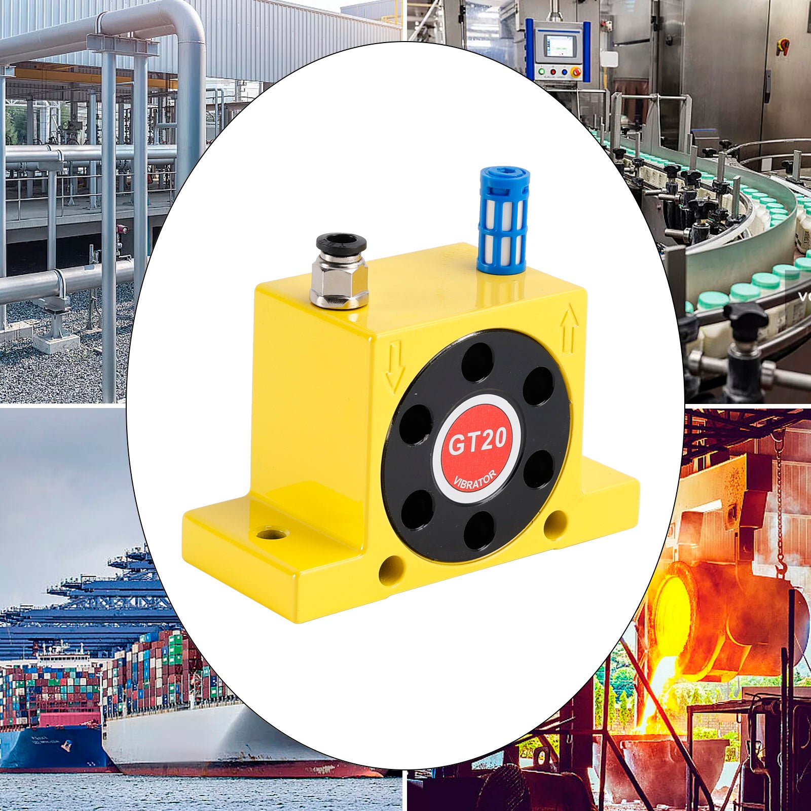 Pneumatic Turbine Vibrators GT8/10/13/16/20/25 Silent Golden Industrial Vibrator, GT20