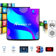X88 Pro 10 Android 11.0 16G+2G Tv Box 4K Rk3318 Wifi Bt Media Player 100M