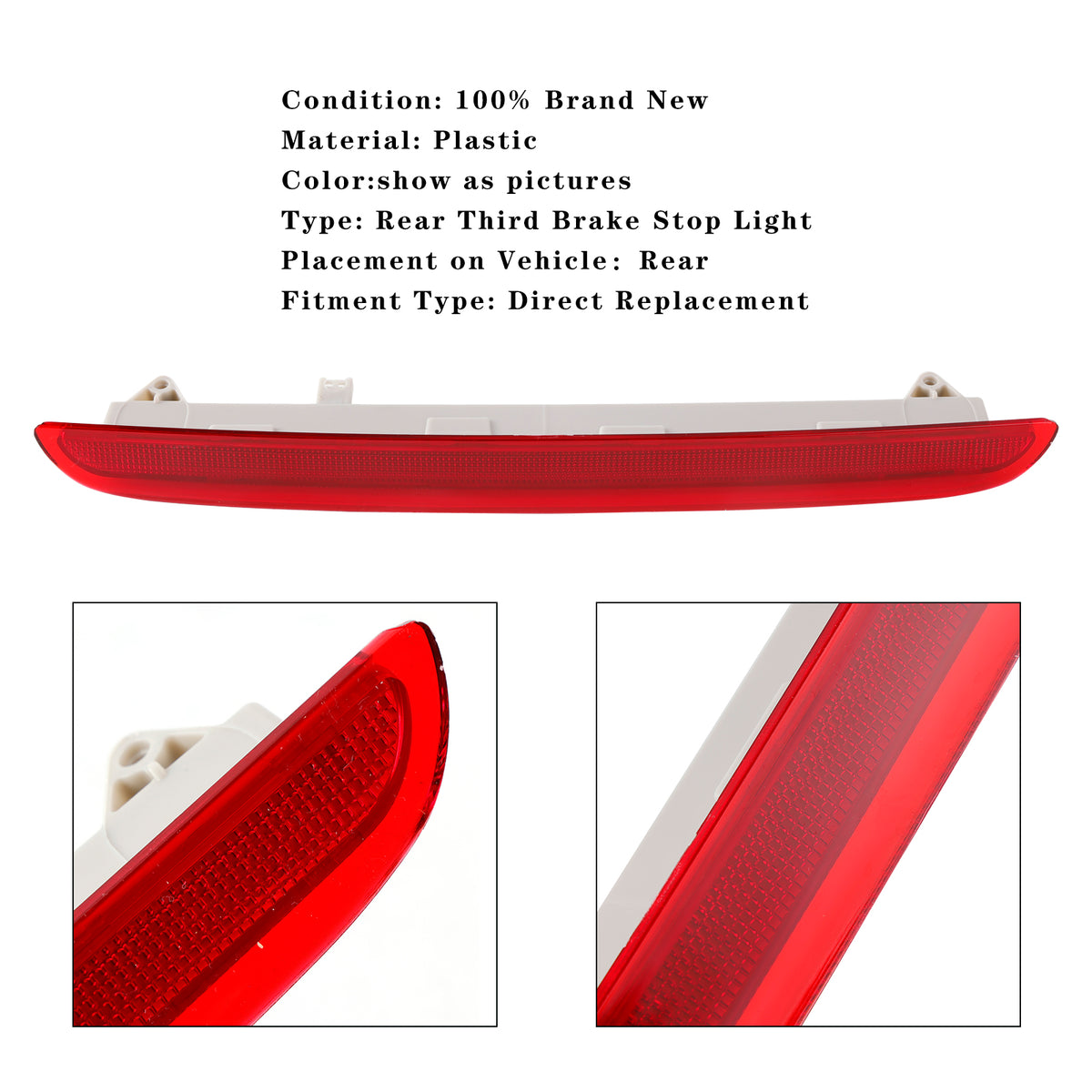 2004-2013 AUDI A3 S3 RS3 8P Sportback models(Tail door with Spoiler) . Only for vehicles with a rear spoiler. (NOT FIT TO CABRIO MODELS) Rear Third 3RD Brake Stop Light 8P4945097A Generic