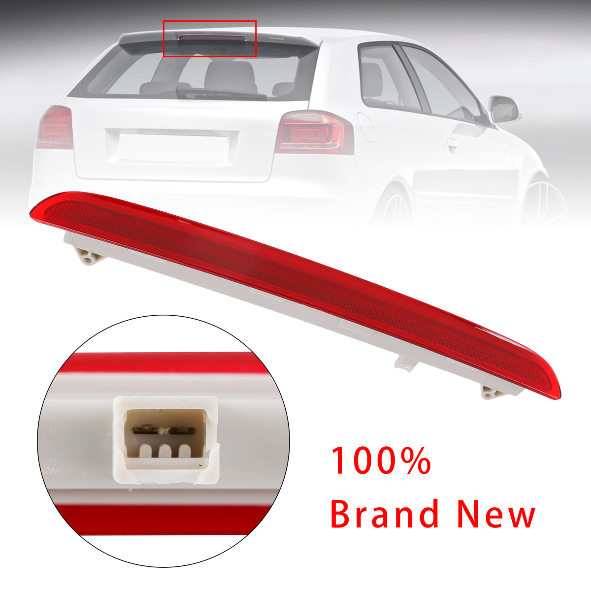 2004-2013 AUDI A3 S3 RS3 8P Sportback models(Tail door with Spoiler) . Only for vehicles with a rear spoiler. (NOT FIT TO CABRIO MODELS) Rear Third 3RD Brake Stop Light 8P4945097A Generic