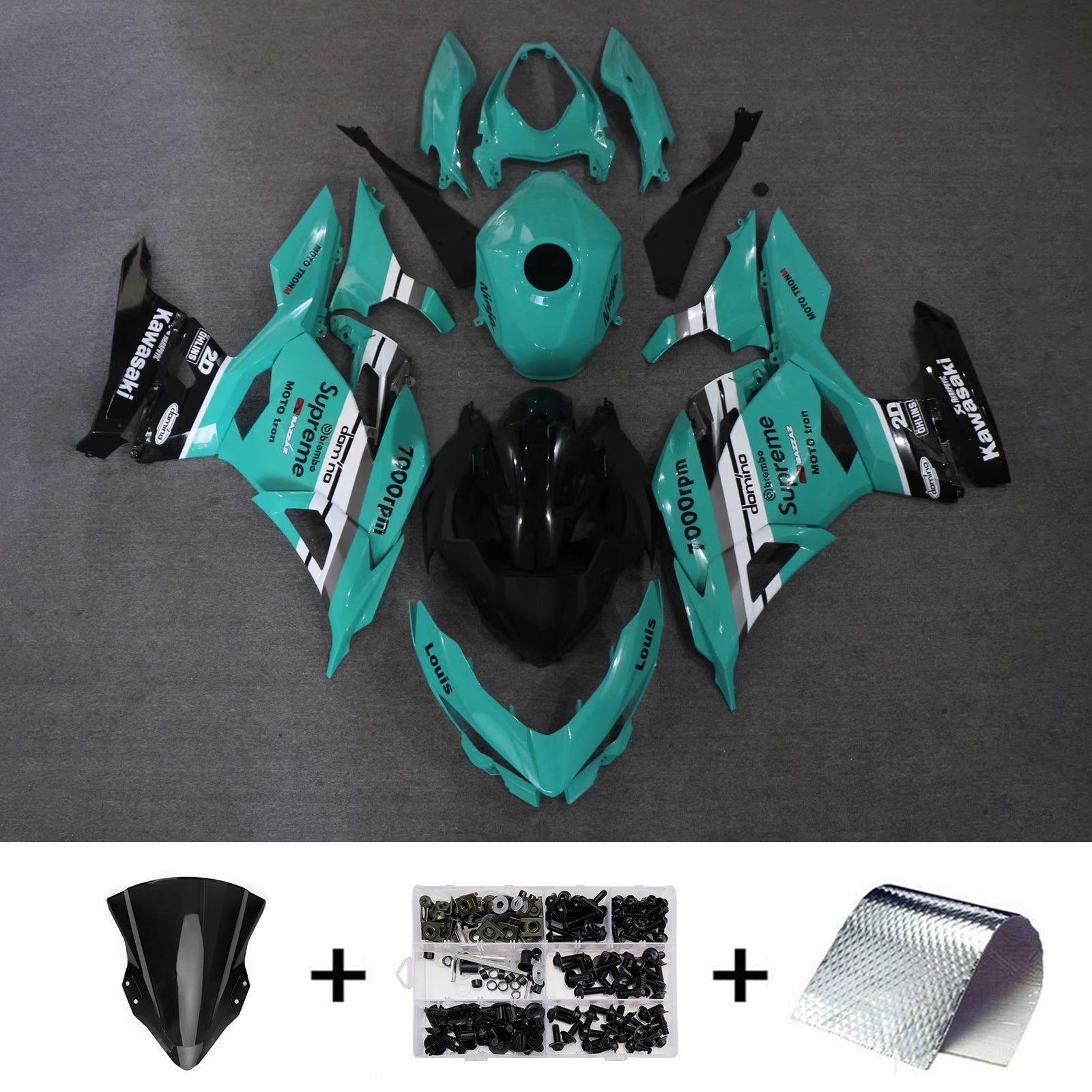 Injection Fairing Kit Bodywork Plastic ABS fit For Kawasaki EX400 Ninja400 2018-2024