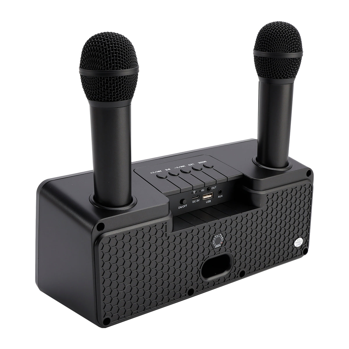 Wireless Bluetooth Speaker Dual Microphone Karaoke All-In-One Outdoor Portable