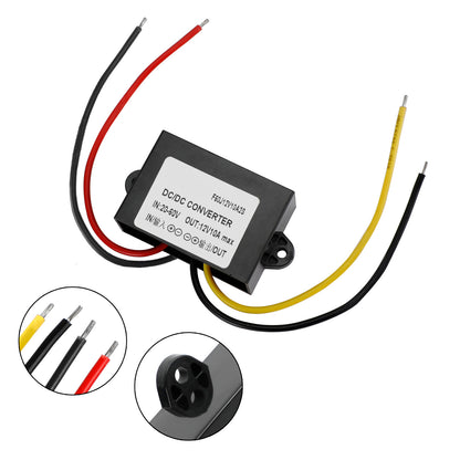 Waterproof DC-DC Converter 20-60V Step Down to 12V Power Supply Module 10A