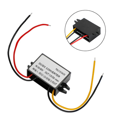 Waterproof DC-DC Converter 30-90V Step Down to 12V Power Supply Module 3A