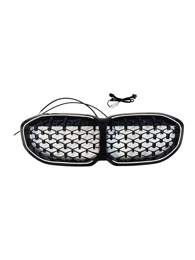 2019-2024 Fit BMW 1 Series F40 Diamond Front Kidney Grill Grille Gloss Black
