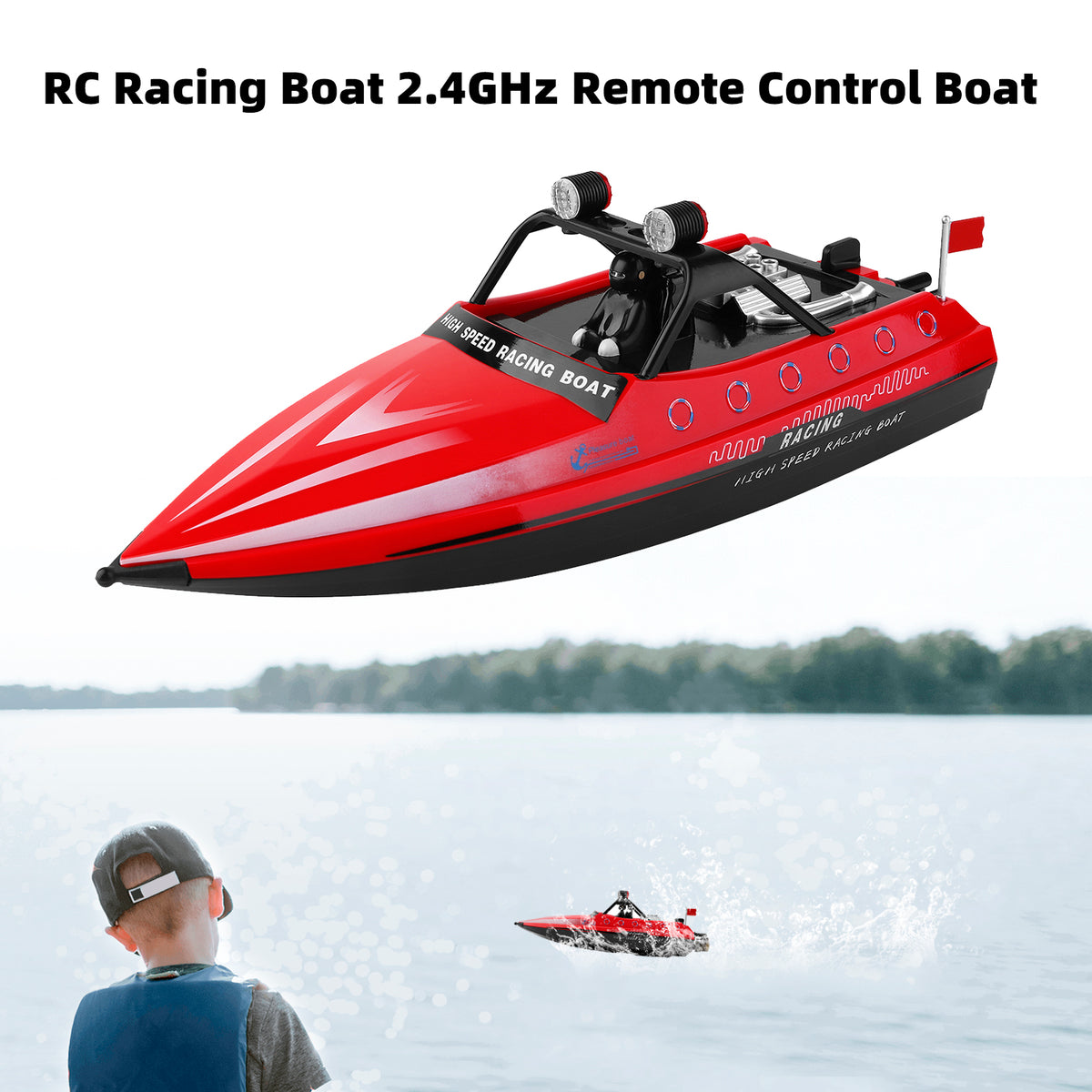 Wltoys WL917 RC Jet Boat RC Racing Boat 2.4GHz Remote Control Boat Toy Red