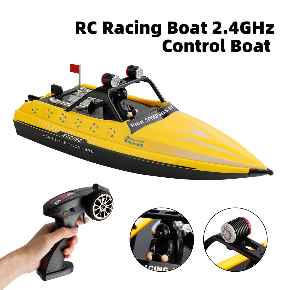 Wltoys WL917 RC Jet Boat RC Racing Boat 2.4GHz Remote Control Boat Toy Yellow