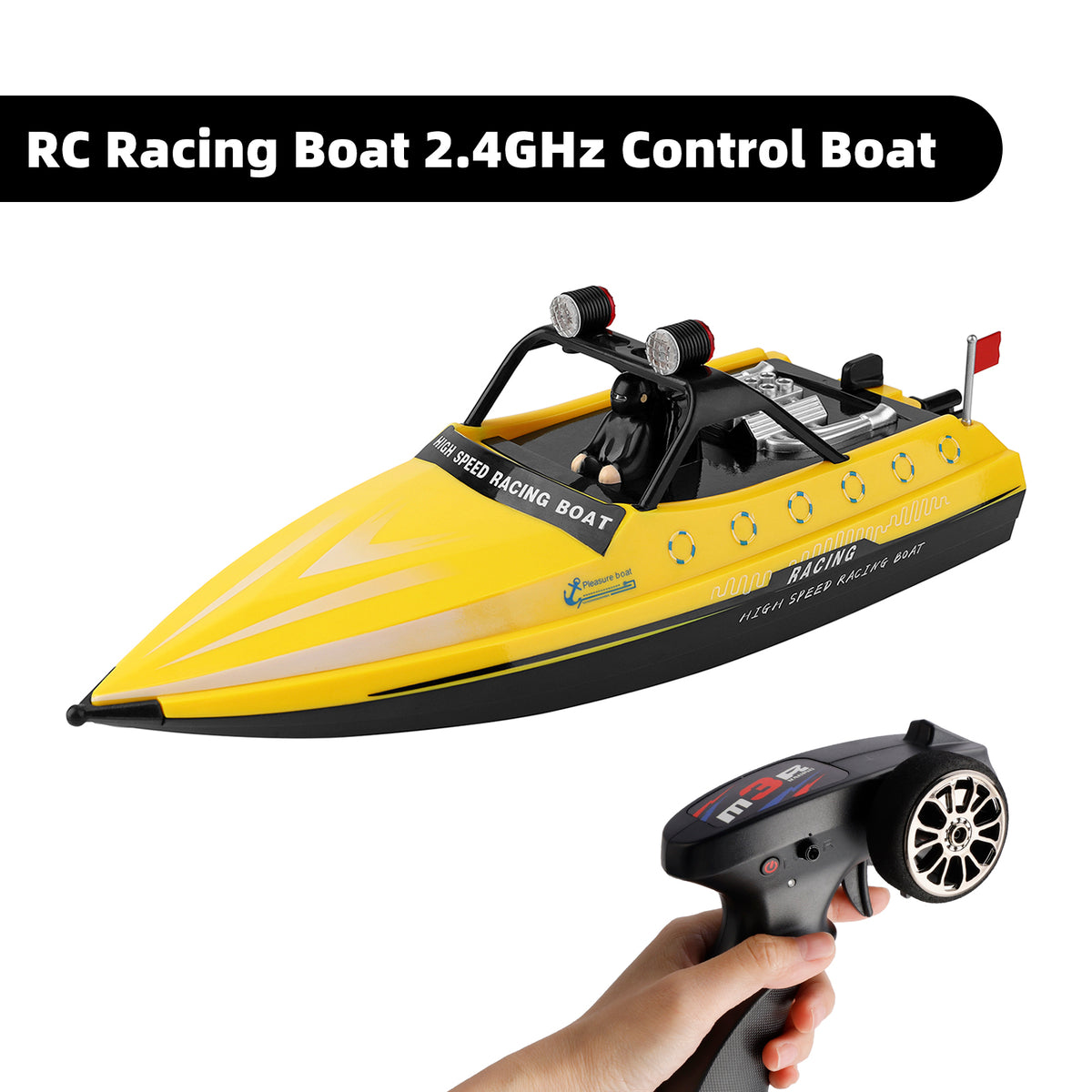 Wltoys WL917 RC Jet Boat RC Racing Boat 2.4GHz Remote Control Boat Toy Yellow