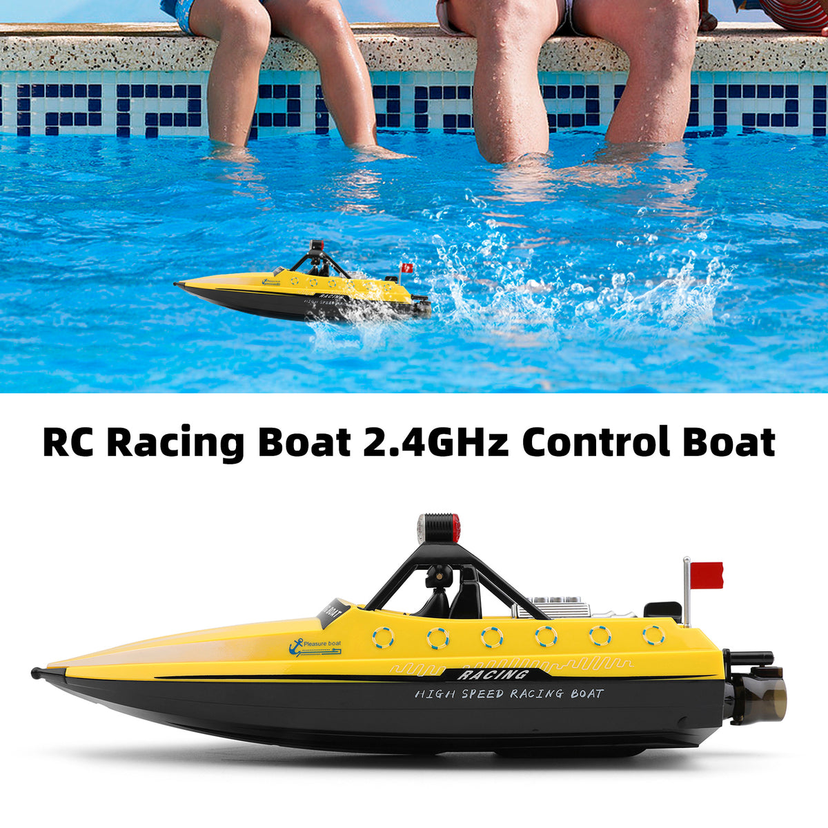 Wltoys WL917 RC Jet Boat RC Racing Boat 2.4GHz Remote Control Boat Toy Yellow