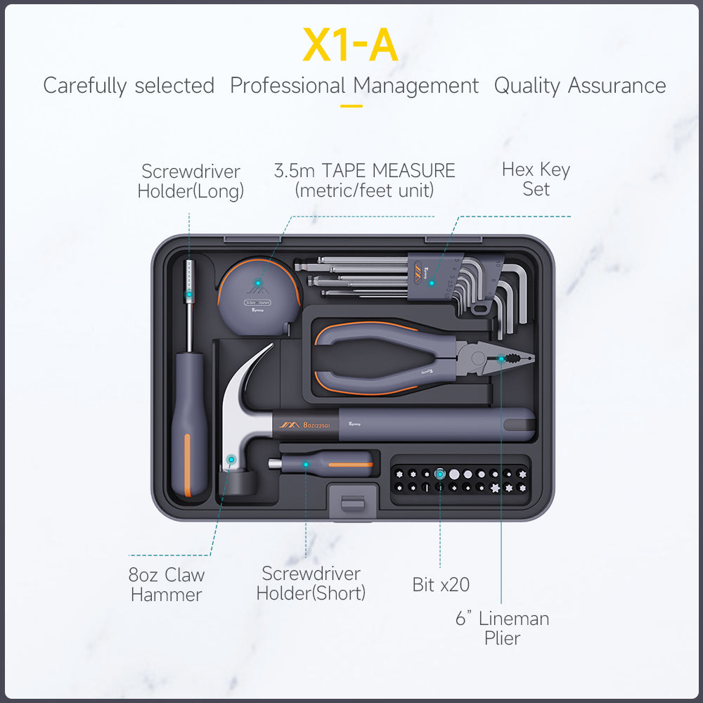 Repair Tool Kit Set of 34 Pieces General Household Maintenance Mechanics Auto Repairing Basic Combo Kit Hand Tool Set