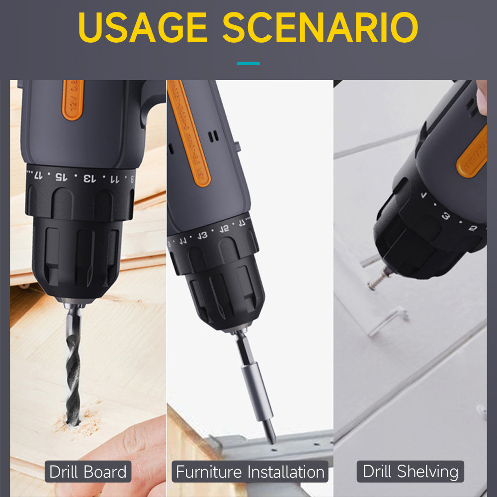 Power Tools Combo Kit With 12V Cordless Drill STACKABLE TOOL KIT