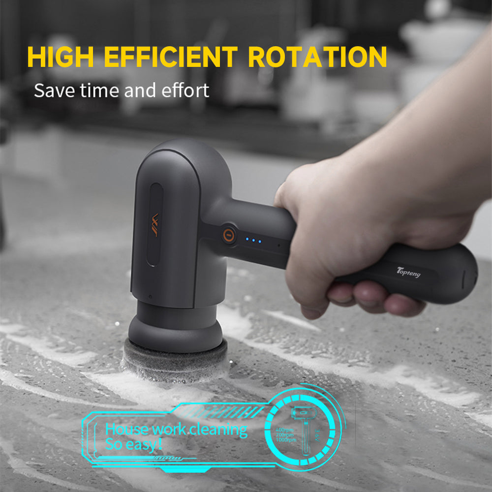 Electric Cleaning Brush Electric Spin Scrubber with 3 Variable Brush Heads and 6 Pad Heads for Wall/Bathtub/Toilet/Window/Kitchen/Sink/Dish/Grout/Bathroom Cleaning Power Scrubber