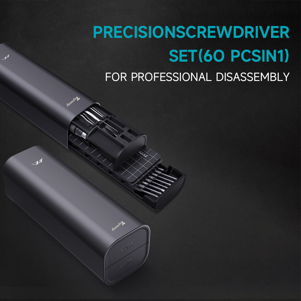 Precision Screwdriver Set 60-Pieces Hobby and Repair Set DIY PC Phone Hardware Electronic Devices Repair Watch Portable Compact 4mm Bits Slim Rotating Screwdriver Tweezers