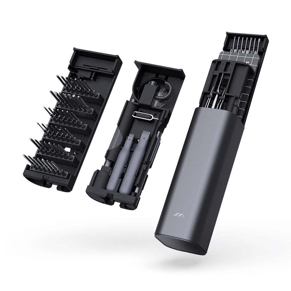 Precision Screwdriver Set 60-Pieces Hobby and Repair Set DIY PC Phone Hardware Electronic Devices Repair Watch Portable Compact 4mm Bits Slim Rotating Screwdriver Tweezers