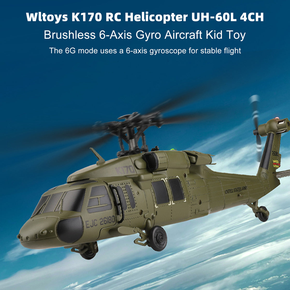 Wltoys K170 RC Helicopter UH-60L 4CH Brushless 6-Axis Gyro Aircraft Kid Toy