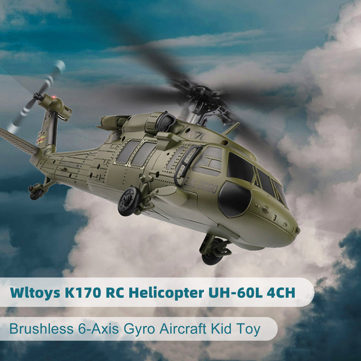 Wltoys K170 RC Helicopter UH-60L 4CH Brushless 6-Axis Gyro Aircraft Kid Toy