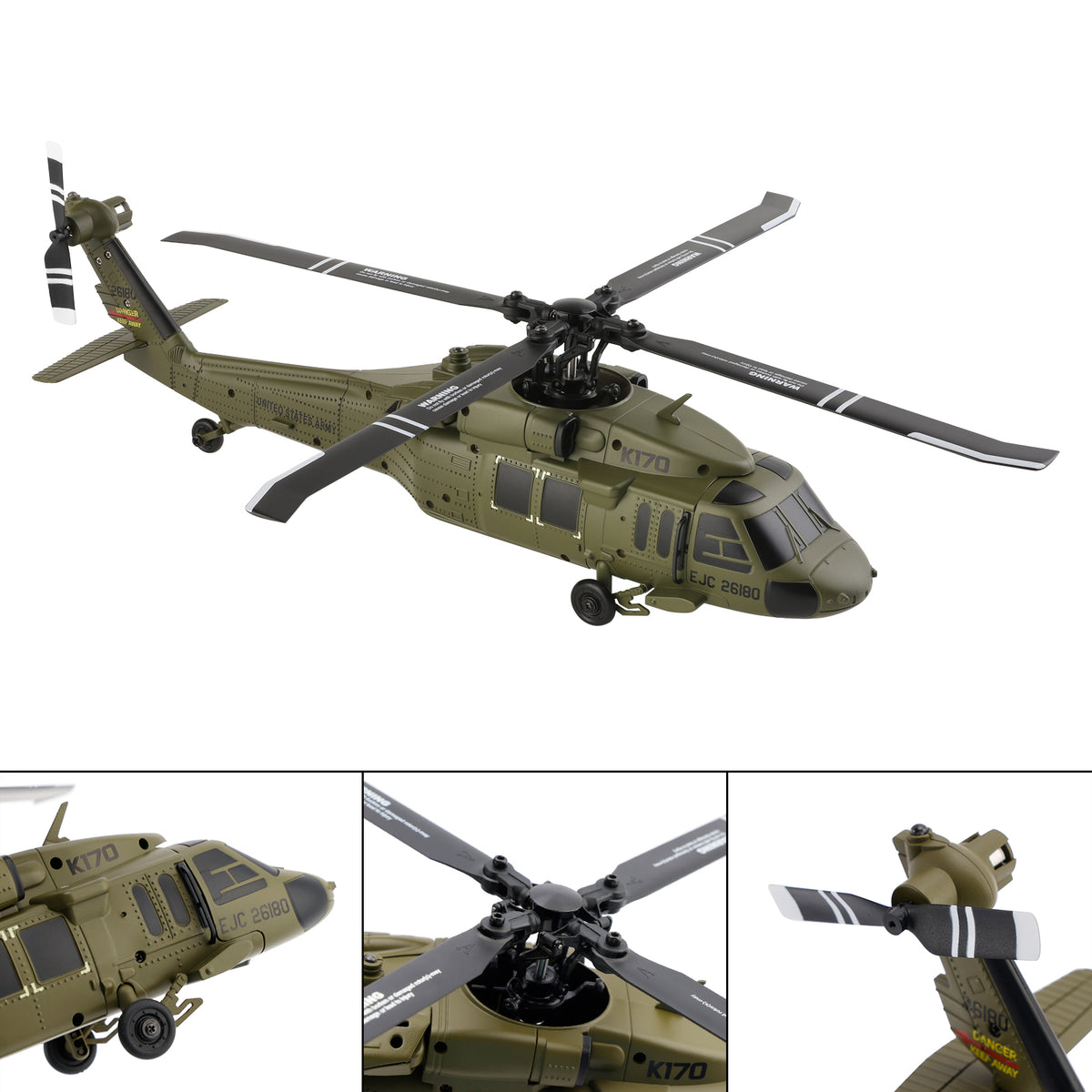 Wltoys K170 RC Helicopter UH-60L 4CH Brushless 6-Axis Gyro Aircraft Kid Toy