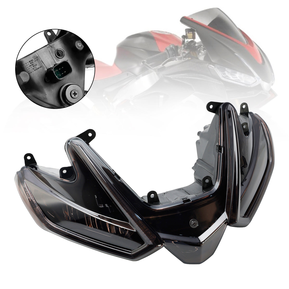 Front Headlight Grille Headlamp Led Protector Smoke For Aprilia Rs660 20-24 Rsv4