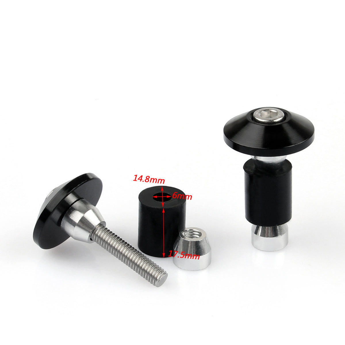 Universal Motorcycle Street Bike 7/8" Handlebar Grips Bar End Plugs Black