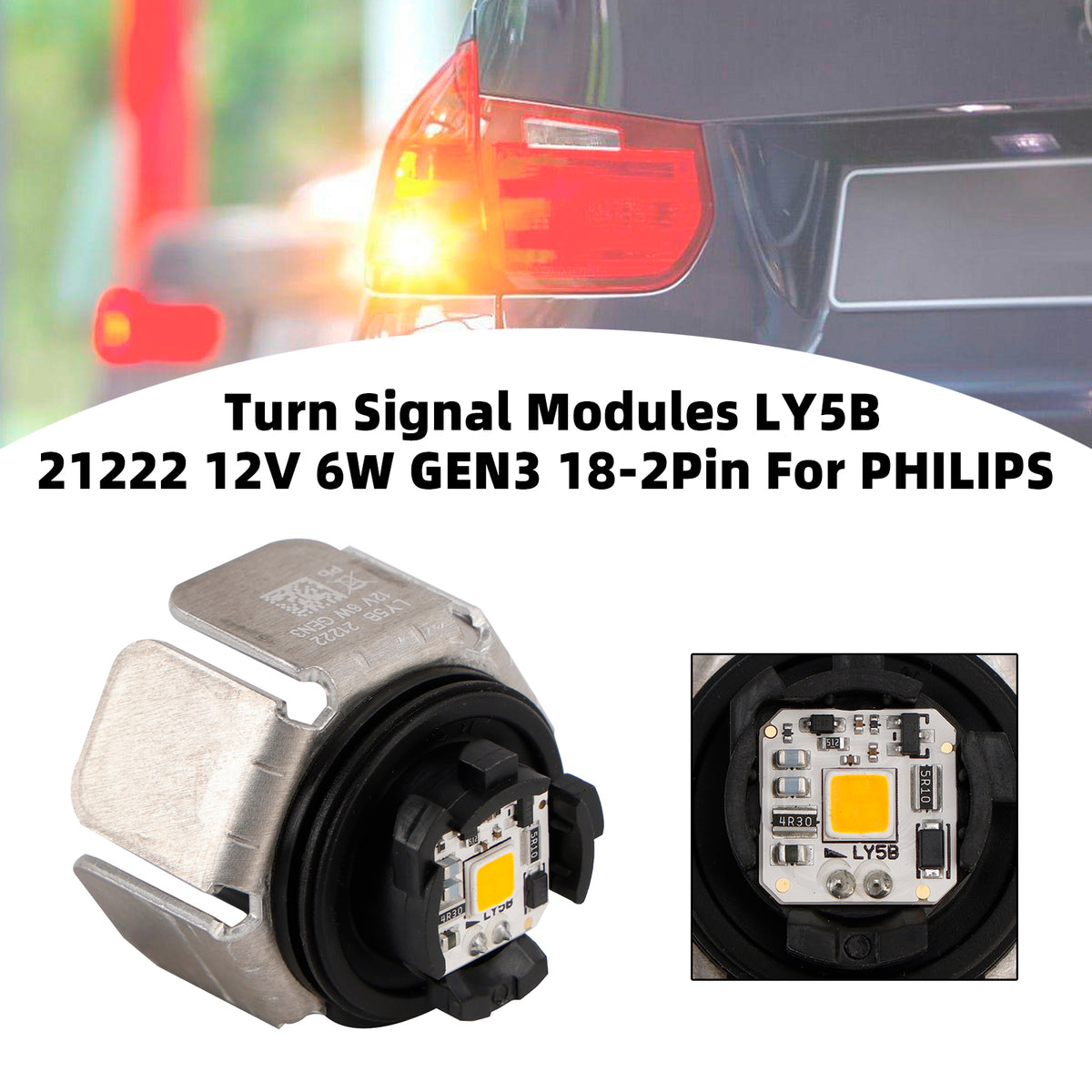 Turn Signal Modules LY5B 21222 12V 6W GEN3 18-2Pin For PHILIPS