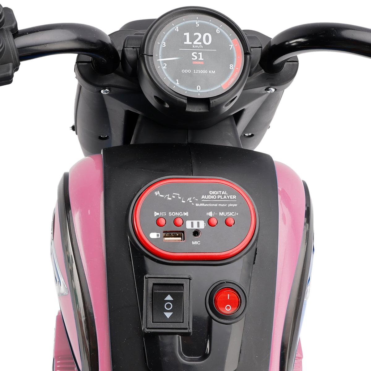 3Wheel 6V Kid Ride On Motorcycle Electric Toy With Colorful Light And Music Pink