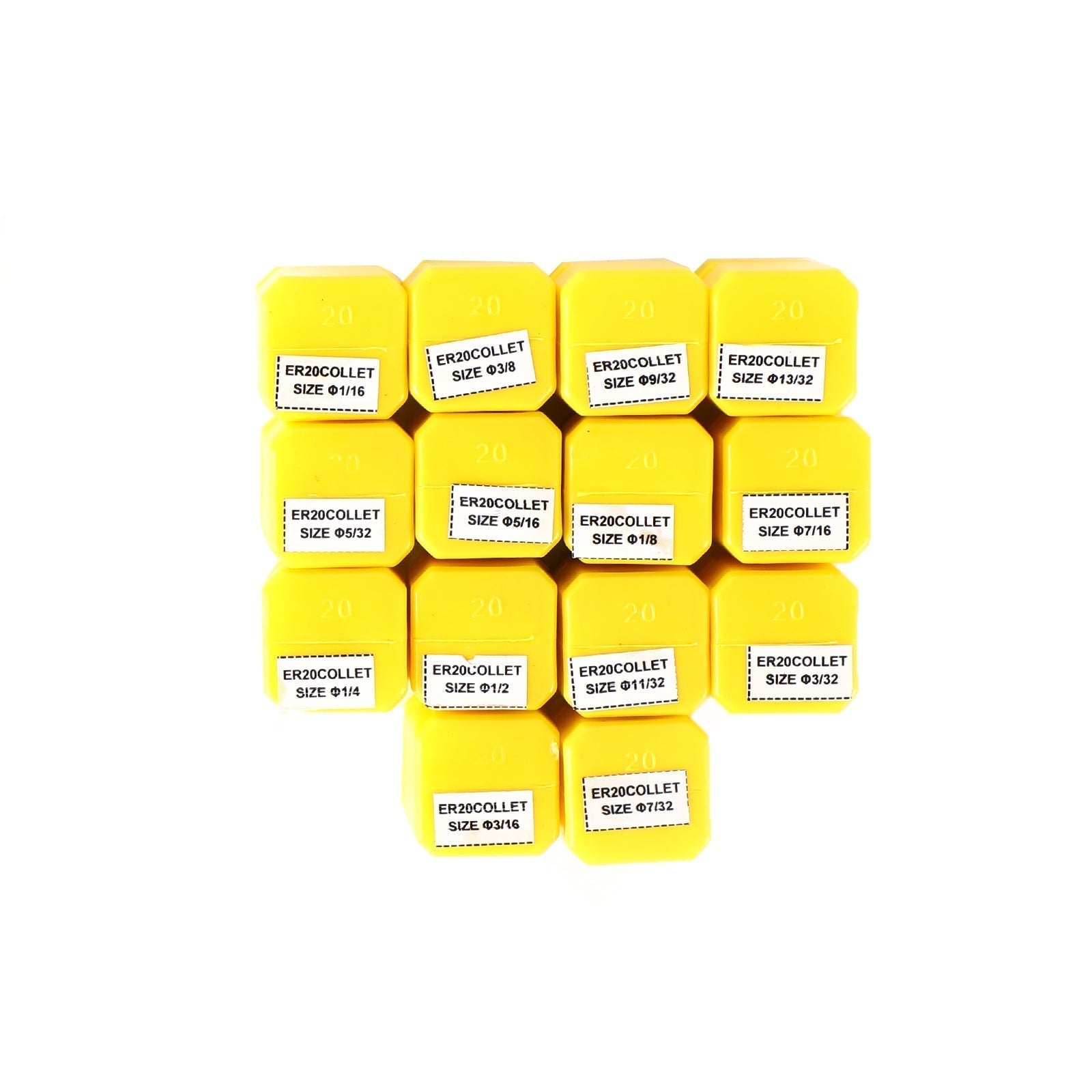 7Pcs ER20 Spring Collet Set For CNC Milling Lathe Tool Engraving Machine Steel