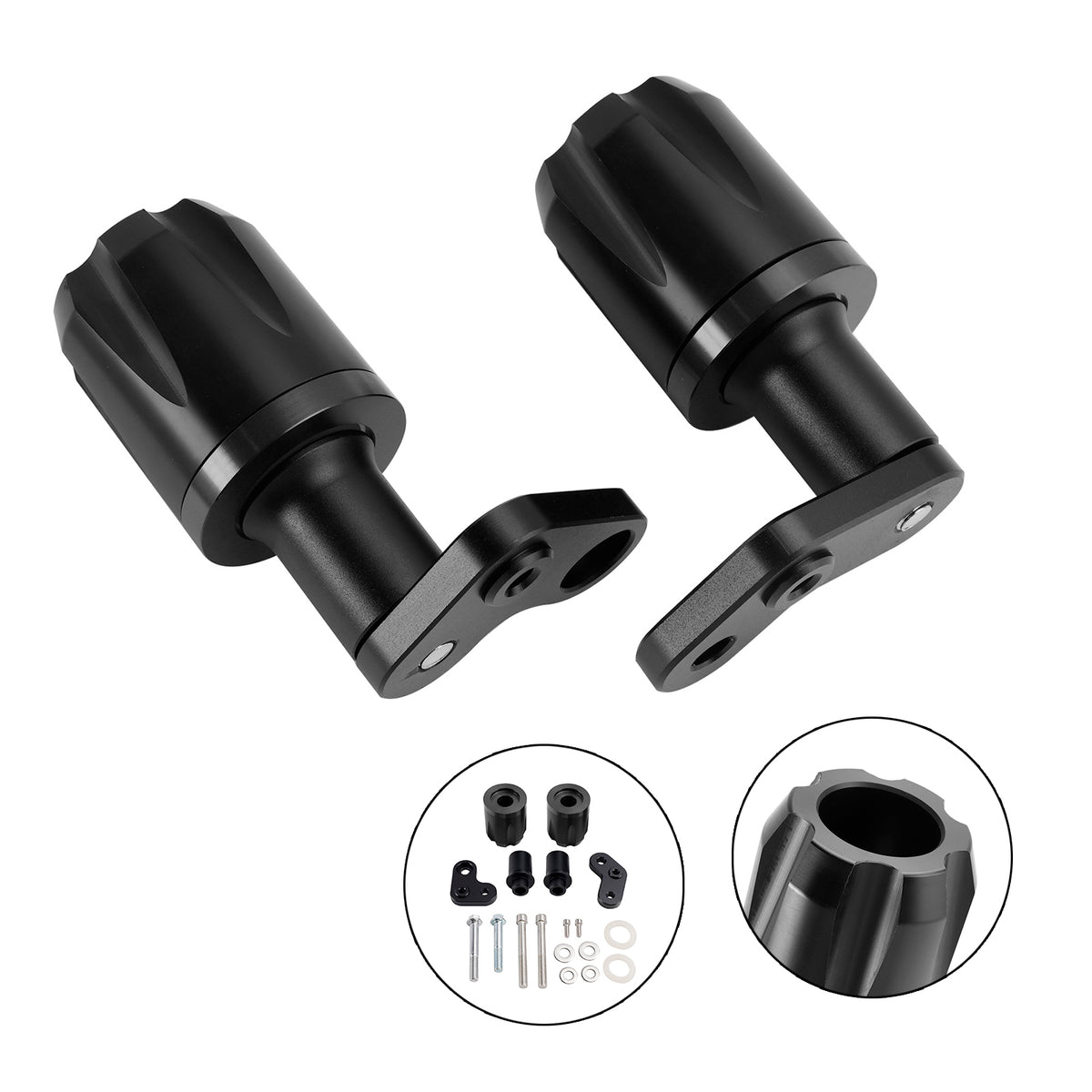 Aluminum Frame Crash Slider Protection Black For Kawasaki Zx-6R Zx 6R 2024-2025