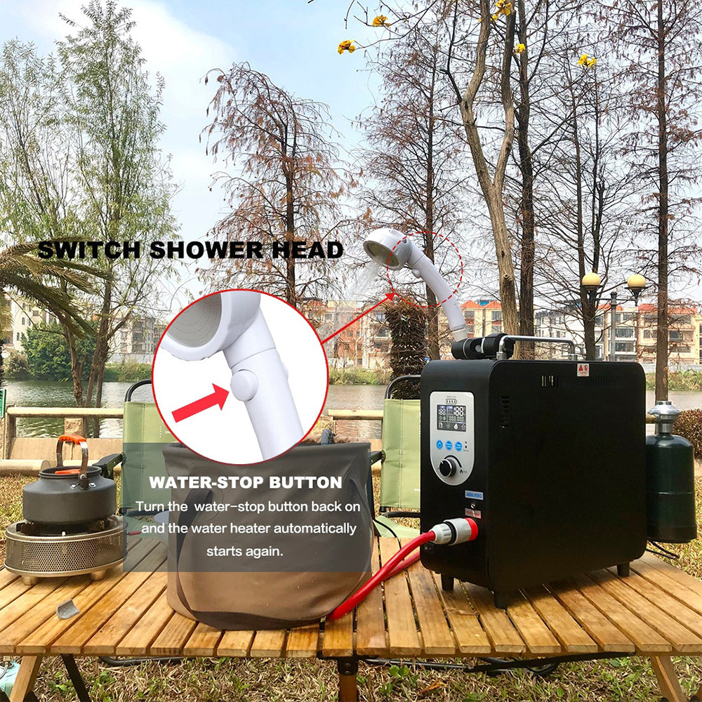 Propane Portable Water Heater Countertop Instant Camping Shower For Outdoors