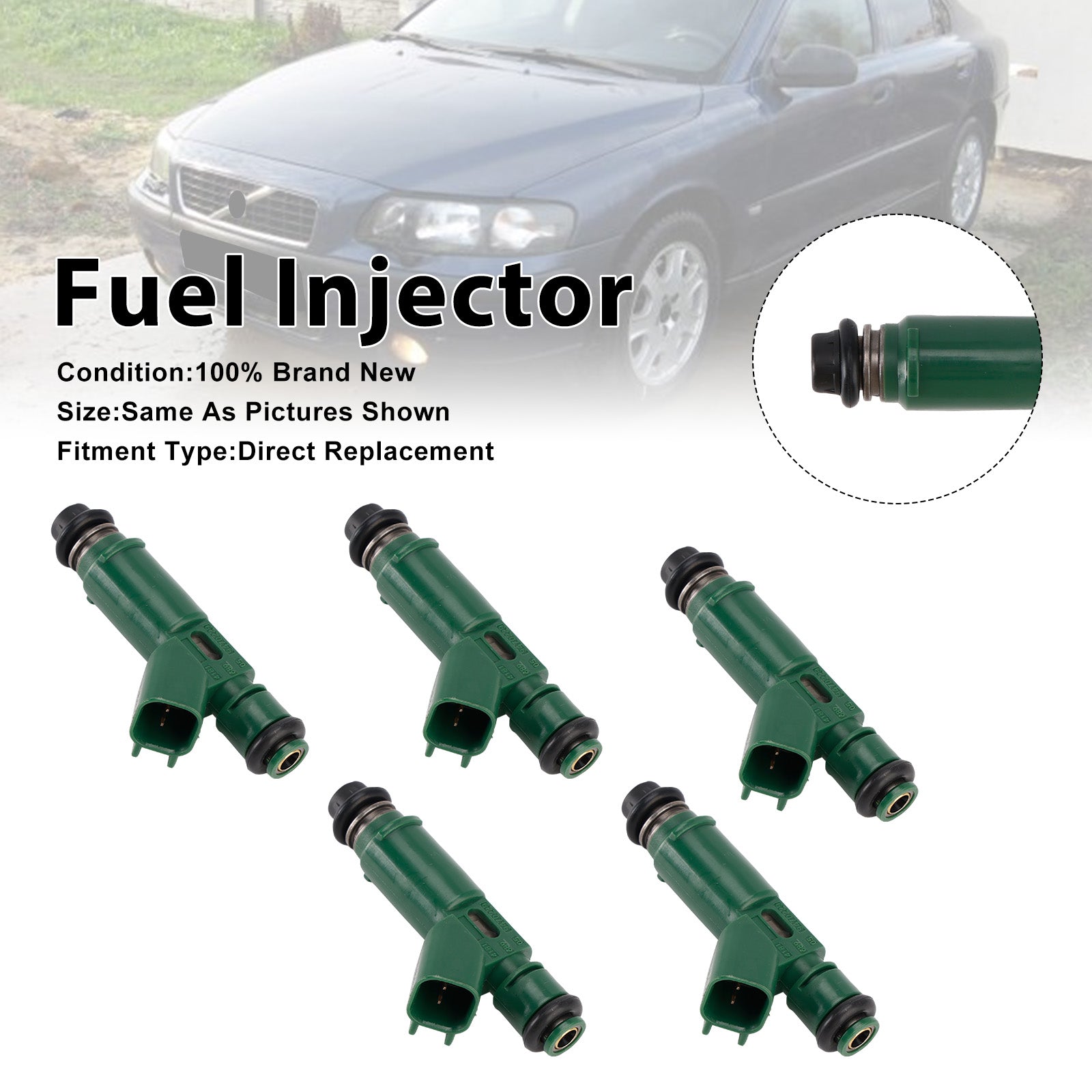 5Pcs Fuel Injector For Volvo S60 2.4L 1999-2005 V70 2.4L 1998-2007 9470229