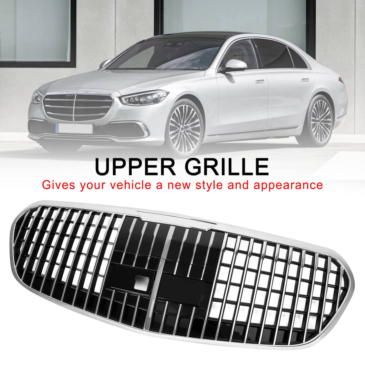Front Bumper Upper Grille Fit Mercedes Benz S Class W223 S450L S500 S580 2021+