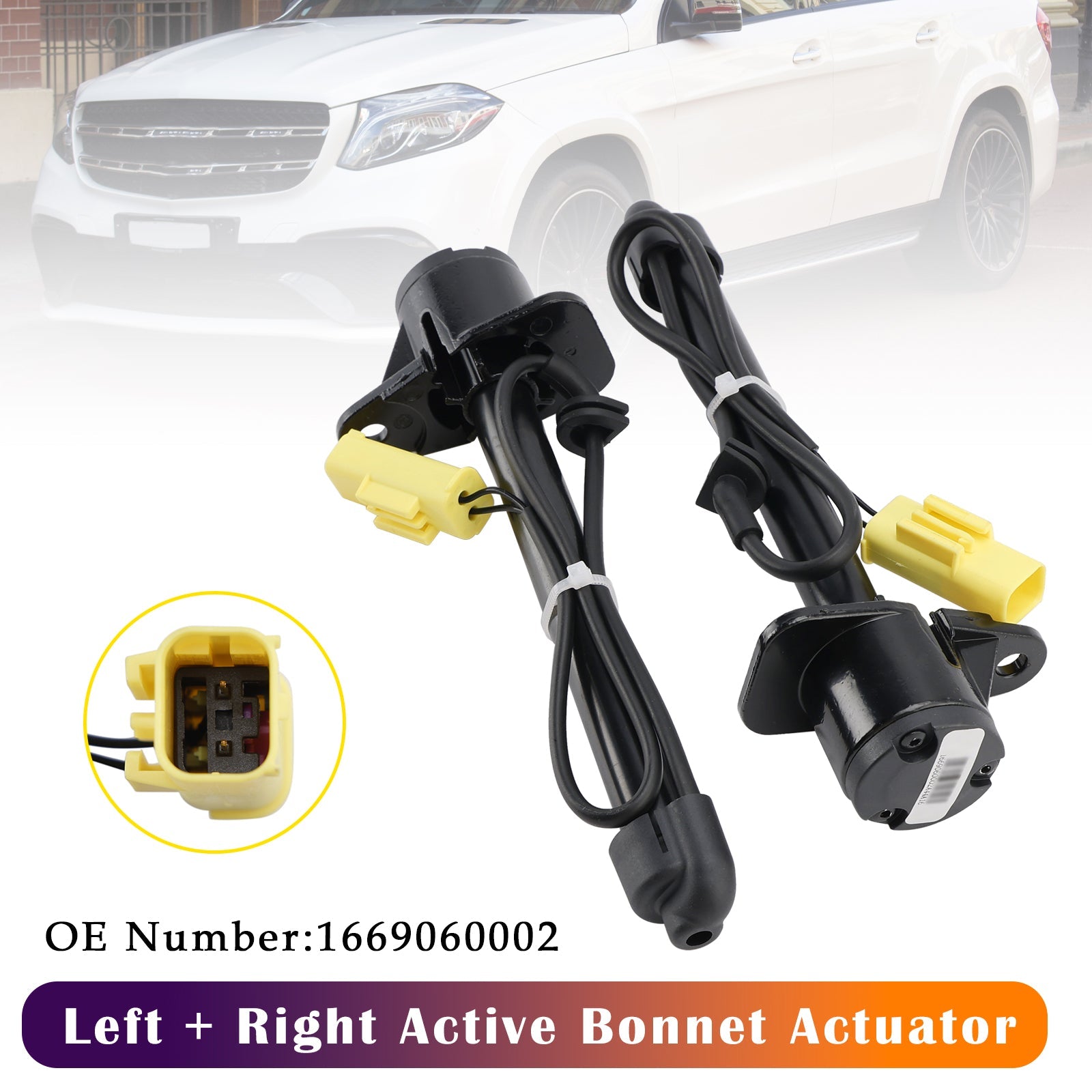 2X Active Bonnet Actuator 1669060002 For Mercedes-Benz C292 X166 W166 2012-2019
